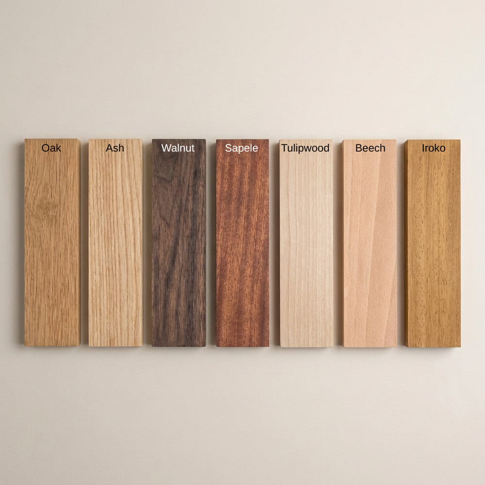 Timber sample options — tone and grain reference