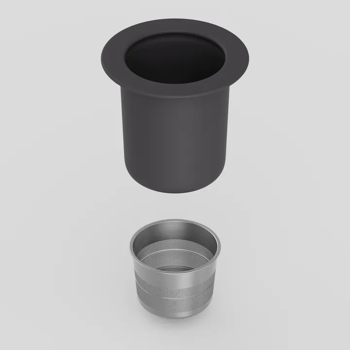 The silicone strainer in two parts